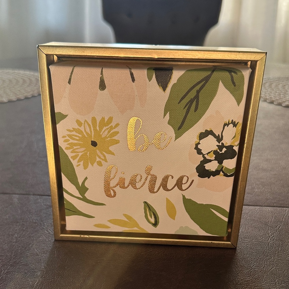 Opalhouse Gold Framed 'Be Fierce' Floral Art
